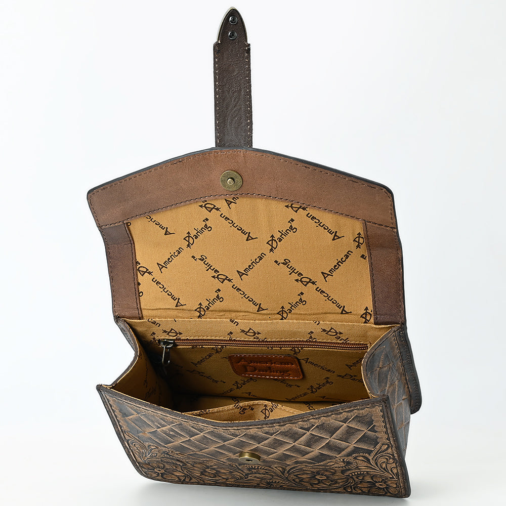 American Darling Small Crossbody Beautifully Hand Tooled  Genuine Leather women bag western handbag purse