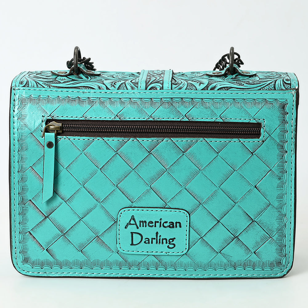 American Darling Small Crossbody Beautifully Hand Tooled  Genuine Leather women bag western handbag purse