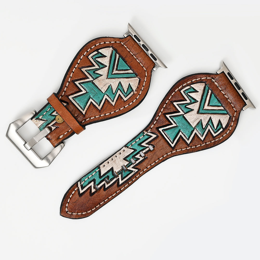 American Darling Floral Hand Tooled I watch Men Women Genuine Leather