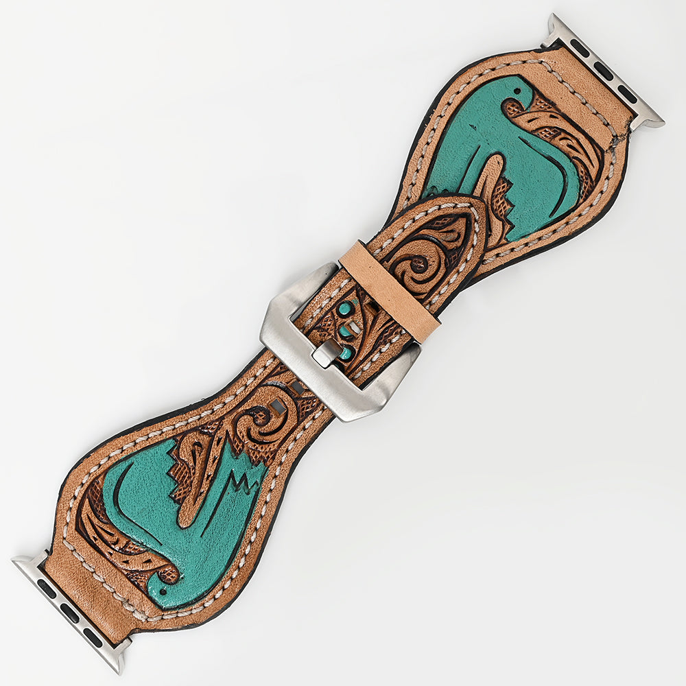 American Darling Floral Hand Tooled I watch Men Women Genuine Leather