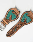 American Darling Beautifully Hand Tooled Genuine American Leather I watch Strap Men and Women Unisex