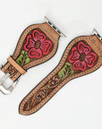 American Darling Floral Hand Tooled I watch Men Women Genuine Leather