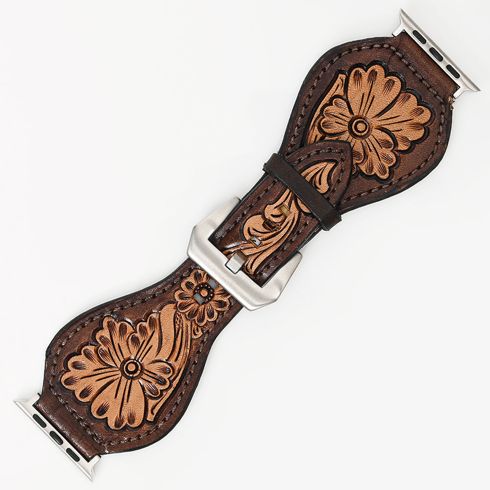 American Darling Floral Hand Tooled I watch Men Women Genuine Leather