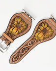 American Darling Beautifully Hand Tooled Genuine American Leather I watch Strap Men and Women Unisex