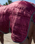 HILASON Western Horse Stable Turnout Blanket Quilted Wine