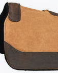 Hilason Western Wool Felt Horse Saddle Pad Top Suede Leather Brown