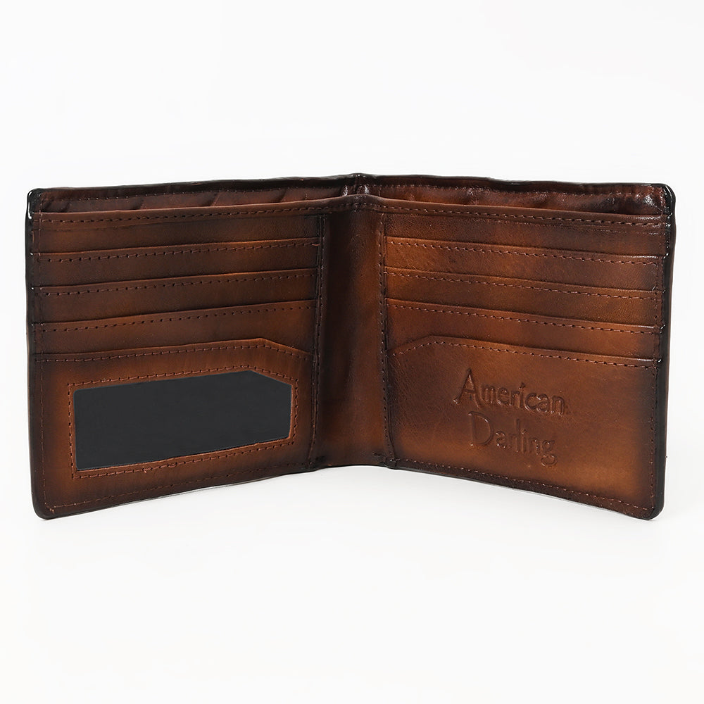 American Darling Genuine Leather Bifold Wallet For Men &amp; Women Unisex Purse