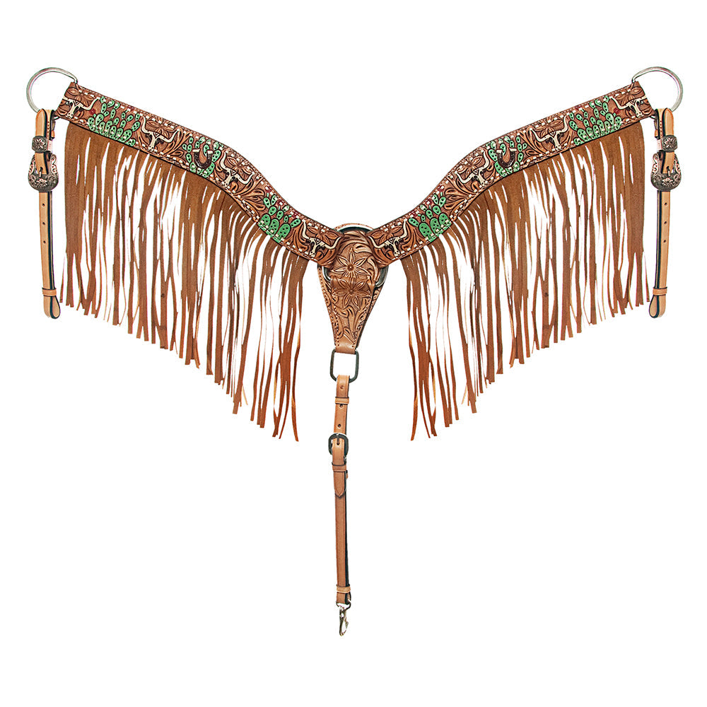 AMERICAN DARLING Western Horse Headstall Breast Collar Set American Leather