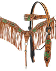 AMERICAN DARLING Western Horse Headstall Breast Collar Set American Leather