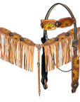 AMERICAN DARLING Western Horse Headstall Breast Collar Set American Leather