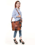 OHLAY Tote Genuine Leather women bag western Bag SKBZ174