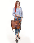 OHLAY Tote Genuine Leather women bag western Bag SKBZ174