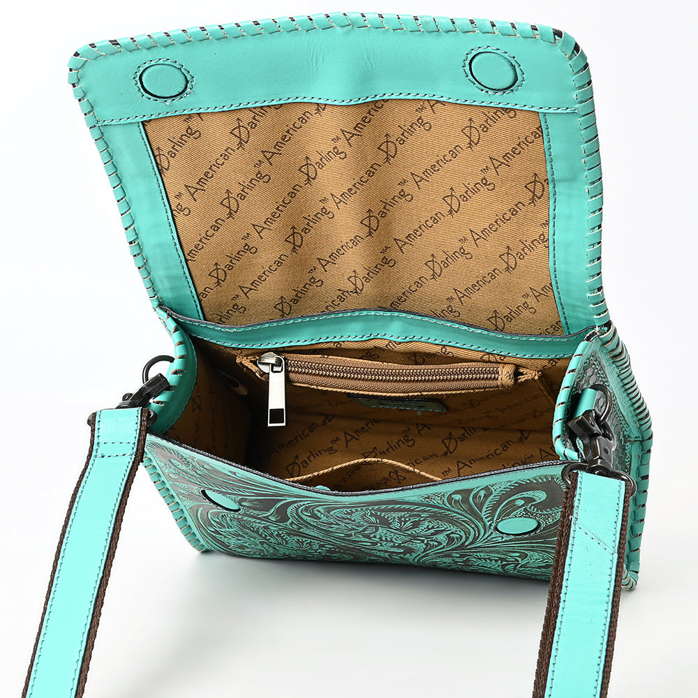 American Darling Crossbody Beautifully Hand Tooled Genuine Leather Western Women Bag Handbag Purse |