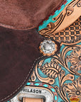 HILASON Flex Tree Western Horse Saddle in American Leather Barrel Trail | for Horses