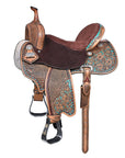 HILASON Flex Tree Western Horse Saddle in American Leather Barrel Trail | for Horses