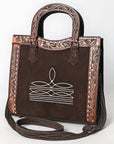 American Darling Tote Hand Tooled Suede Genuine Leather Women Bag Western Handbag Purse