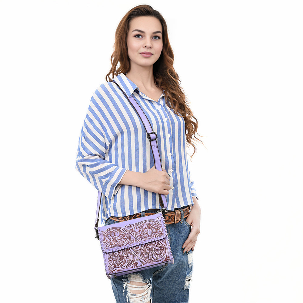 American Darling Crossbody Beautifully Hand Tooled Genuine Leather Western Women Bag Handbag Purse |