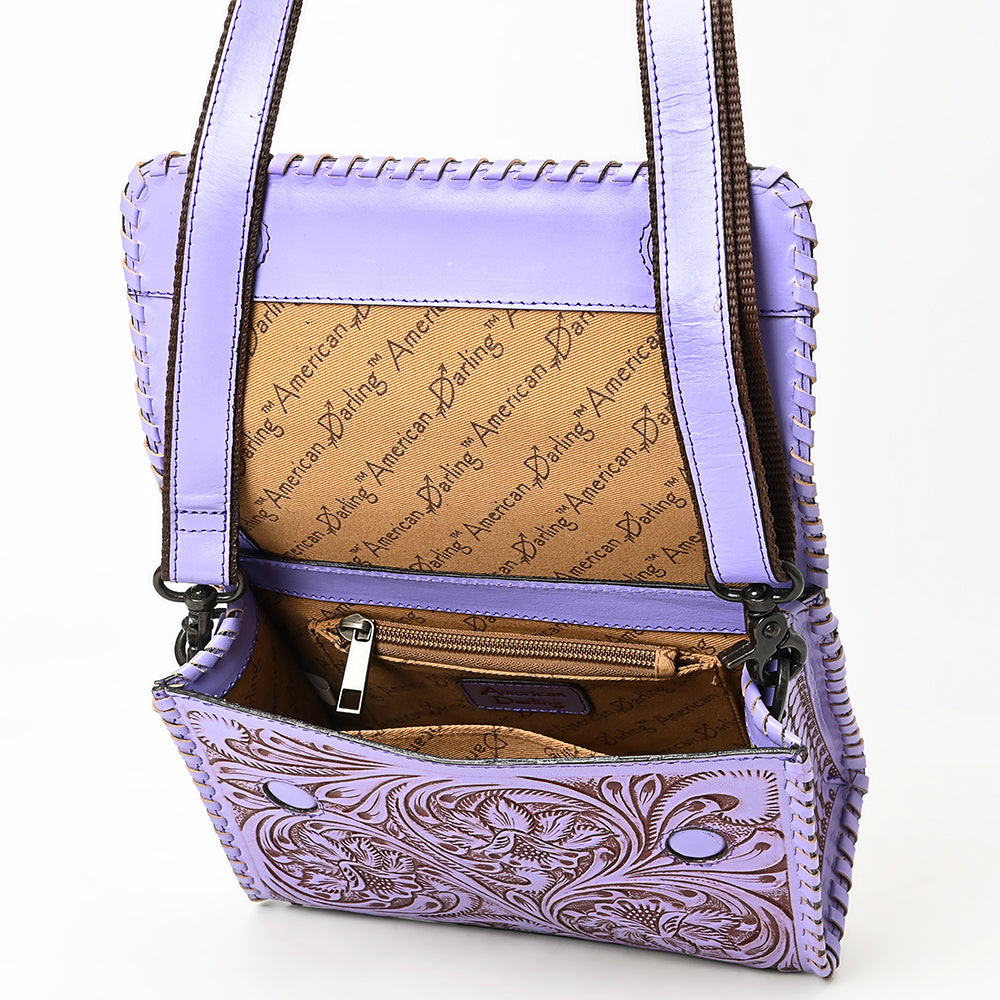 American Darling Crossbody Beautifully Hand Tooled Genuine Leather Western Women Bag Handbag Purse |