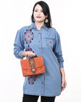 American Darling Crossbody Hand Tooled Suede Genuine Leather Women Bag Western Handbag Purse