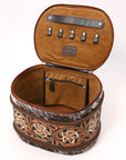 American Darling Hand Tooled & Hair On Genuine Leather Jewelry Case Bag