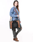 American Darling Tote Hand Tooled Suede Genuine Western Leather Women Bag Western Handbag Purse