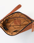 American Darling ADBG1652 Wristlet Zipper Pocket Suede Genuine Western Leather Women Bag Western Handbag Purse