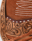 American Darling ADBG1656 Bucket Hand Tooled Suede Genuine Western Leather Women Bag Western Handbag Purse