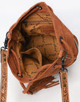 American Darling ADBG1656 Bucket Hand Tooled Suede Genuine Western Leather Women Bag Western Handbag Purse