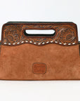 American Darling ADBG1658 Cross Body Hand Tooled Suede Genuine Western Leather Women Bag Western Handbag Purse
