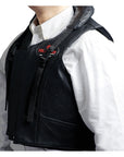 Horse Tall Collar Riding Vest Safety Protective Hilason Leather Rodeo