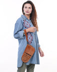 American Darling Gun Case Hand Tooled Genuine Leather Women Bag Western Purse
