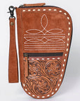 American Darling Gun Case Hand Tooled Genuine Leather Women Bag Western Purse
