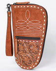 American Darling Gun Case Hand Tooled Genuine Leather Women Bag Western Purse