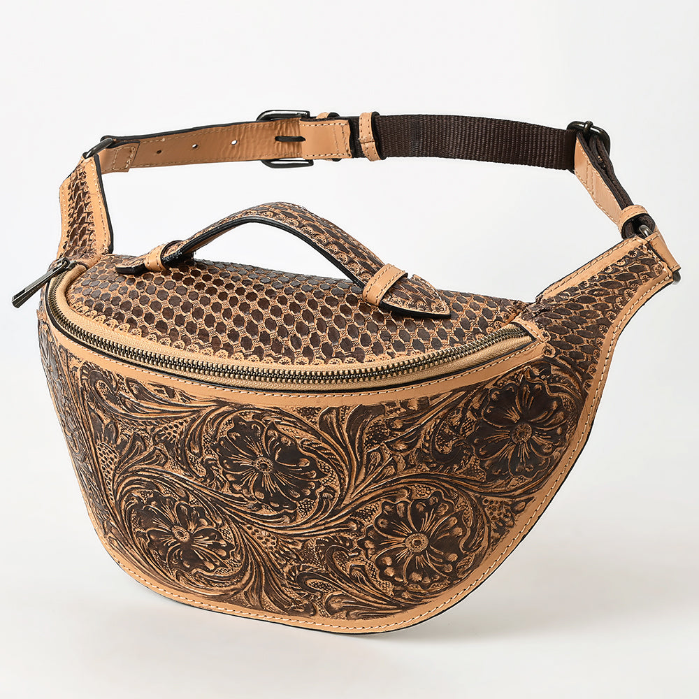 American Darling Fanny Pack Hand Tooled Genuine Western Leather Women Bag Handbag Purse |
