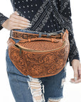 ADBGZ829 Fanny Pack Genuine Western Leather Women Bag
