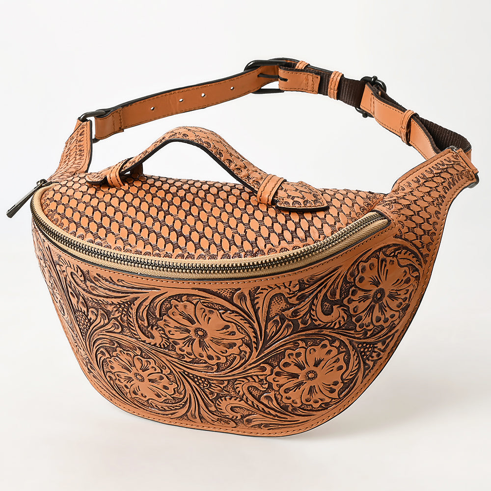 American Darling Fanny Pack Hand Tooled Genuine Western Leather Women Bag Handbag Purse |