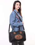 American Darling ADBG1681 Briefcase Hand Tooled Genuine Leather women bag western Handbag Purse