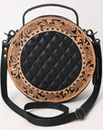 ADBG1684 Canteen Hand Tooled Genuine Western Leather Women Bag