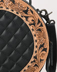 ADBG1684 Canteen Hand Tooled Genuine Western Leather Women Bag