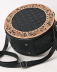 ADBG1684 Canteen Hand Tooled Genuine Western Leather Women Bag