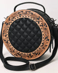 ADBG1684 Canteen Hand Tooled Genuine Western Leather Women Bag
