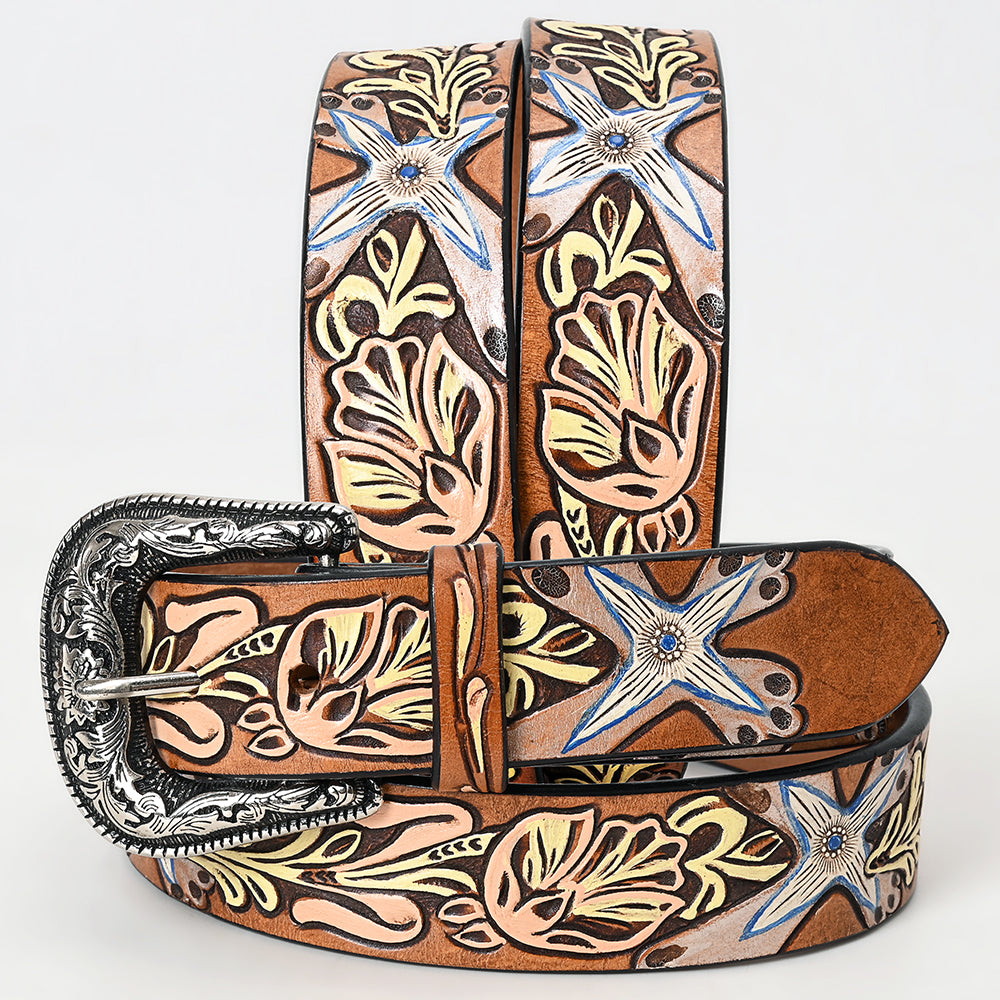 American Darling Beautifully Hand Tooled Genuine American Leather Belt Men and  Women