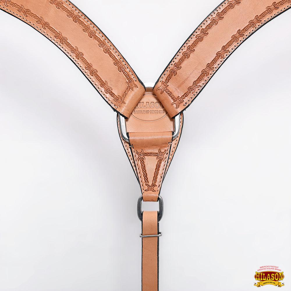 HILASON Western Horse Headstall Breast Collar Set Tack Genuine American Leather