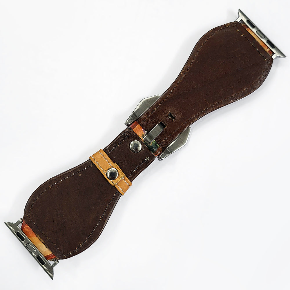 American Darling Hand Tooled I watch Strap Genuine Leather With Beautiful Cactus Painted Smart