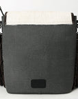 OHLAY Tote Hair On Upcycled Canvas  Genuine Leather Women Bag Western Handbag Purse