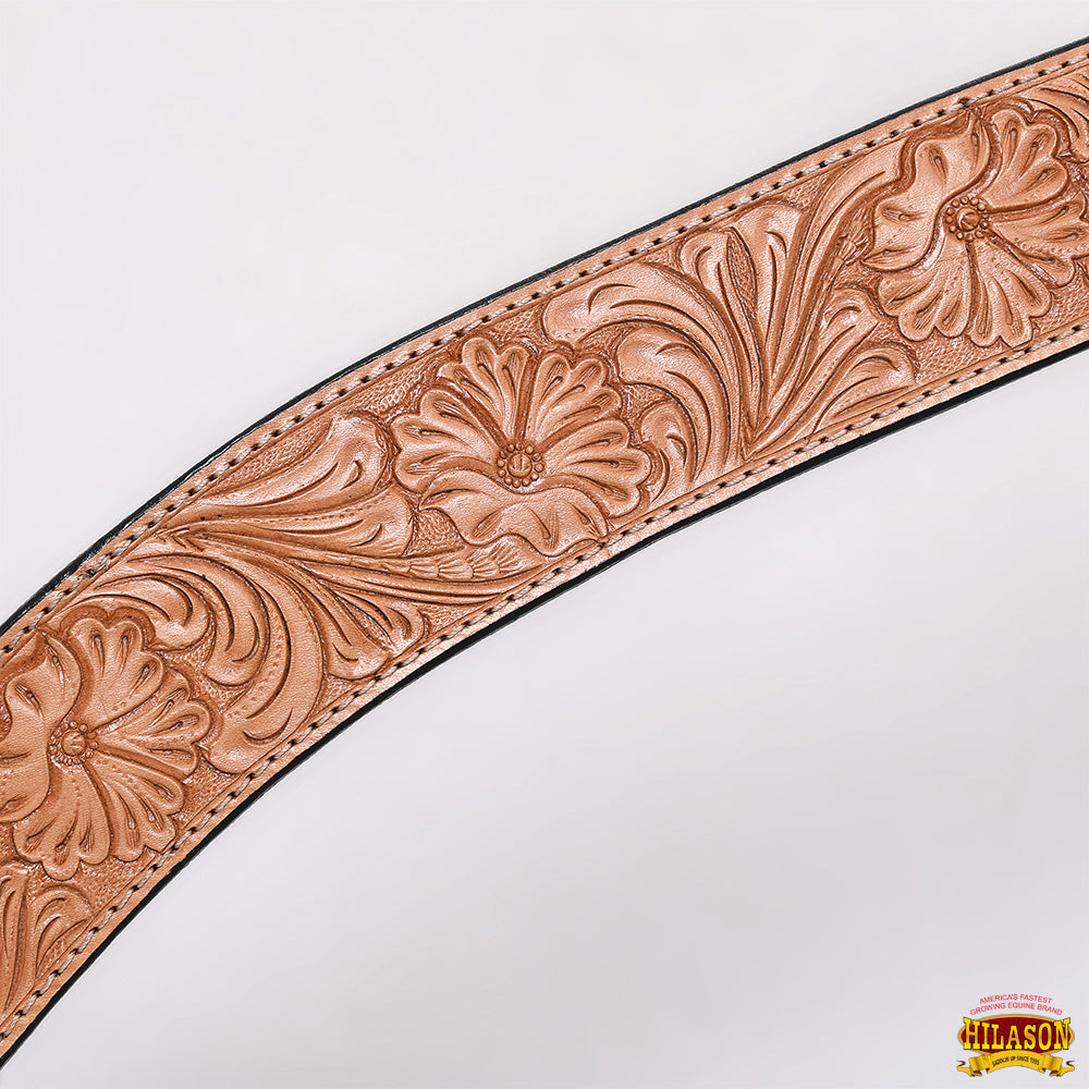 HILASON Western Horse Headstall Breast Collar Set Tack Genuine American Leather Floral Tan