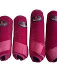 Hilason Wesern Horse Medicine Sports Boots Front Rear Hind Leg 4 Pack Wine