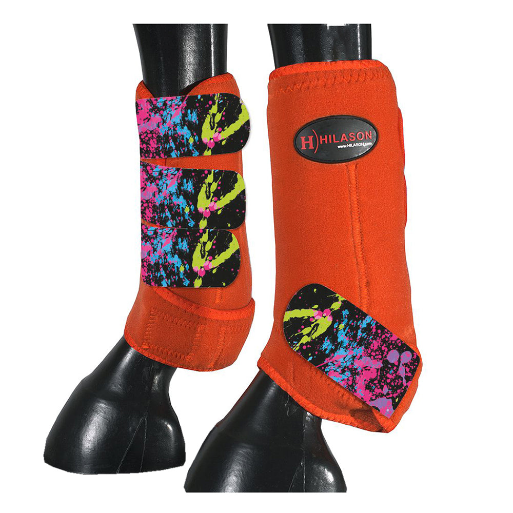 HILASON L M S Horse Rear Hind Leg Sport Boots Printed Hind Rear Leg Boots