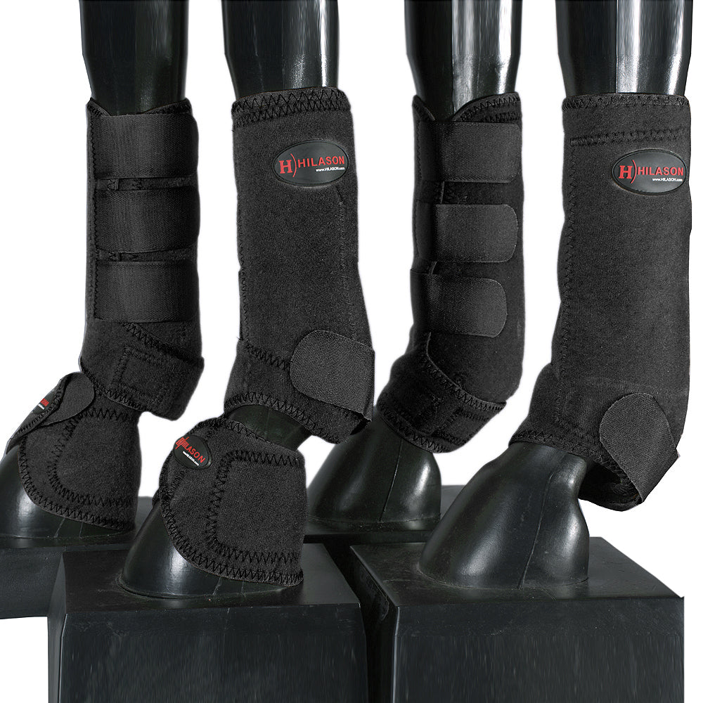 HILASON L M S Horse Front Rear Hind Leg Sport Boots &amp; Bell Boots 6 Pack