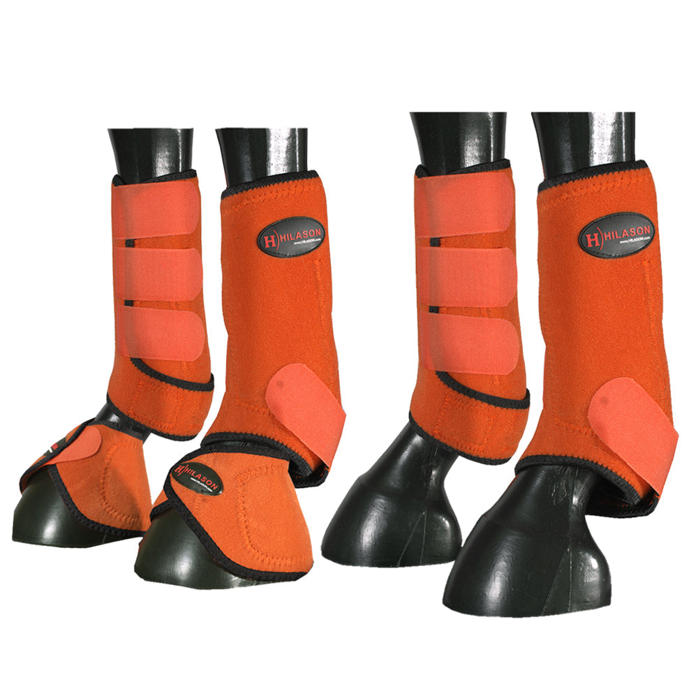 HILASON L M S Horse Front Rear Hind Leg Sport Boots &amp; Bell Boots 6 Pack
